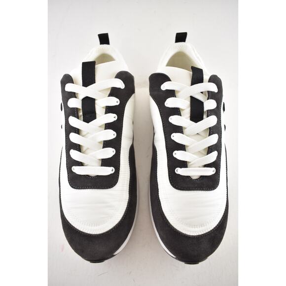 Chanel 21P Mens Grey Black White CC Logo Low Top Lace Up Trainer Sneaker 44 11 - Picture 7 of 13